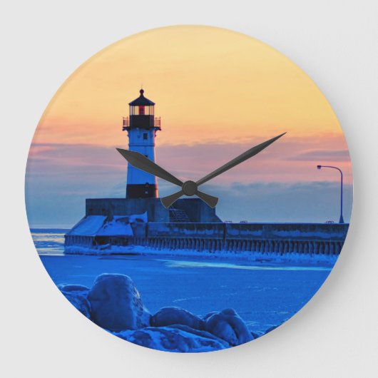Lighthouse Wall Clock Große Wanduhr (Vorderseite)