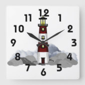 LIghthouse Wall Clock Quadratische Wanduhr (Vorderseite)