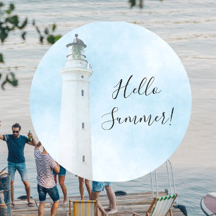 Lighthouse Wassersee Hallo Sommer Runder Aufkleber