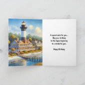Lighthouse Watercolor Happy Birthday Karte (Innenseite)