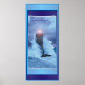 'Lighthouse Waves' Psalms 16" X 7" Poster (Vorne)