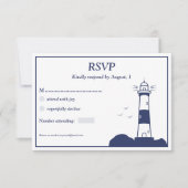 Lighthouse Wedding RSVP Card (Vorderseite)