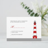Lighthouse Wedding RSVP Card Karte (Stehend Vorderseite)
