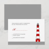 Lighthouse Wedding RSVP Card Karte (Vorne/Hinten)