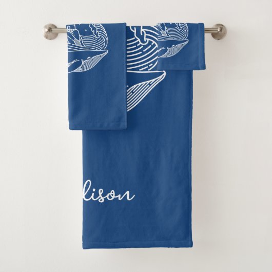 Lighthouse Whale Badhandtuch Set (Insitu)