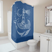 Lighthouse Whale Duschvorhang (Beispiel)
