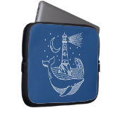 Lighthouse Whale Laptopschutzhülle (Vorne Rechts)