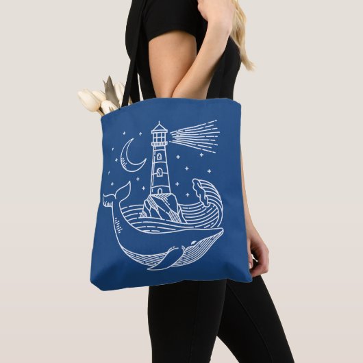 Lighthouse Whale Tasche (Von Nahem)