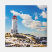 Lighthouse Winter In Peggy's Cove, Nova Scotia Magnet (Vorne)