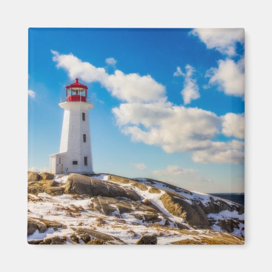 Lighthouse Winter In Peggy's Cove, Nova Scotia Magnet (Vorne)