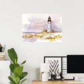 Lighthouse Winter Snow Michigan Ozeaneis Poster (Heimbüro)