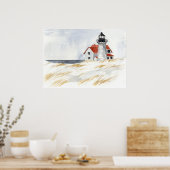 Lighthouse Winter Snow Race Point Provinz Poster (Küche)