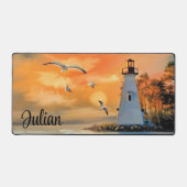 Lighthouse with Birds Schreibtischunterlage (Vorderseite)
