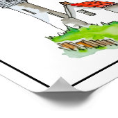 Lighthouse With Red Roof Poster (Ecke)