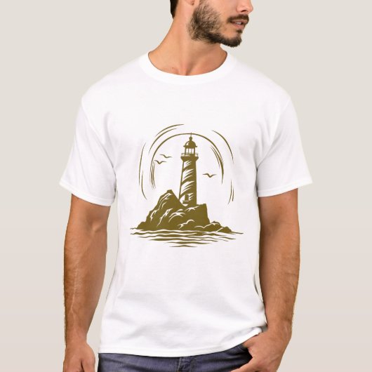 Lighthouse World Travel Adventure Vector Art T-Shirt (Vorderseite)