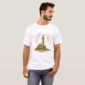 Lighthouse World Travel Adventure Vector Art T-Shirt (Vorne ganz)