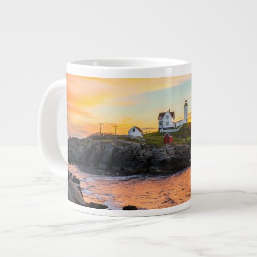Lighthousen Nubble Lighthouse Maine Jumbo-Tasse (Vorderseite Links)