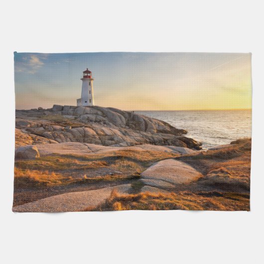 Lighthousen Peggy’s Cove Nova Scotia Geschirrtuch (Horizontal)