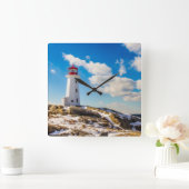 Lighthousen Peggy’s Cove Nova Scotia Quadratische Wanduhr (Zuhause)