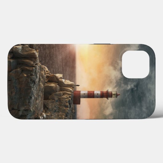 Lighthousen Red & White Lighthouse Case-Mate iPhone Hülle (Rückseite (Horizontal))