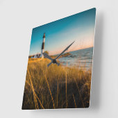 Lighthouses | Big Sable Lighthouse Ludington, MI Quadratische Wanduhr (Winkel)