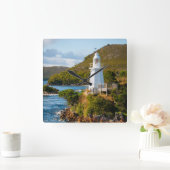 Lighthouses | Bonnet Island Lighthouse Quadratische Wanduhr (Zuhause)