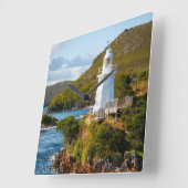Lighthouses | Bonnet Island Lighthouse Quadratische Wanduhr (Winkel)