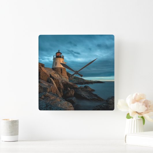 Lighthouses | Castle Hill Lighthouse Quadratische Wanduhr (Zuhause)