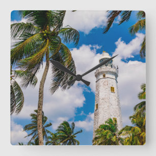 Lighthouses   Dewundara Matara Sri Lanka Quadratische Wanduhr