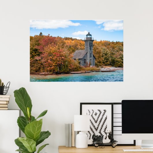 Lighthouses | Grand Island East Channel Light Poster (Heimbüro)
