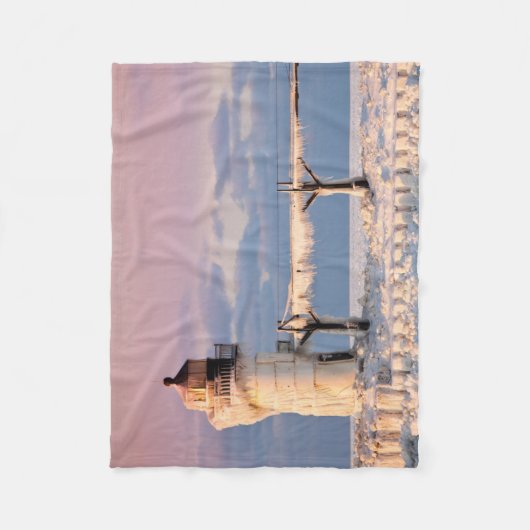 Lighthouses | Lake Michigan Lighthouse Fleecedecke (Vorderseite)