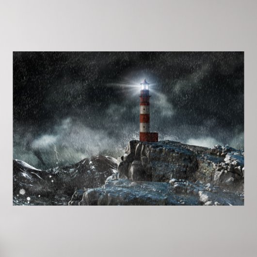 Lighthouses | Lighthouse in the Storm Poster (Vorne)