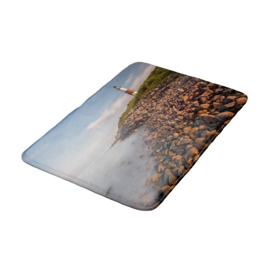 Lighthouses | Montauk Point Long Island Badematte (Schrägansicht)