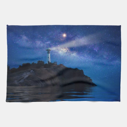 Lighthouses | Starry Night Lighthouse Geschirrtuch (Horizontal)