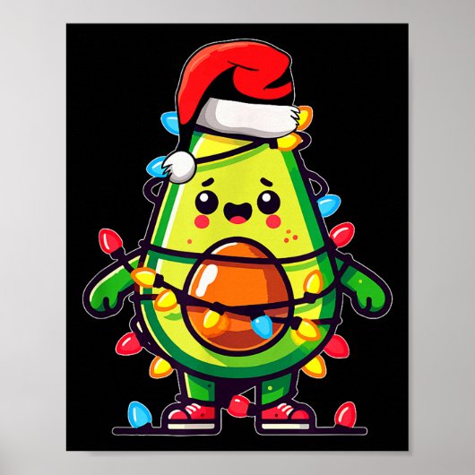 Lighting Avocado hässlicher Weihnachtspullover Gua Poster (Vorne)