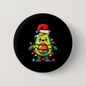 Lighting Avocado Ugly Christmas Sweater Guacamole Button (Vorderseite)
