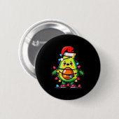 Lighting Avocado Ugly Christmas Sweater Guacamole Button (Vorne & Hinten)