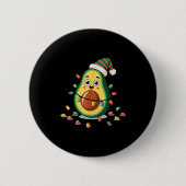 Lighting Avocado Ugly Christmas Sweater Guacamole  Button (Vorderseite)