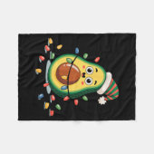 Lighting Avocado Ugly Christmas Sweater Guacamole Fleecedecke (Vorderseite (Horizontal))