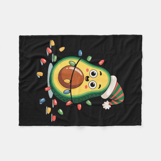 Lighting Avocado Ugly Christmas Sweater Guacamole Fleecedecke (Vorderseite (Horizontal))