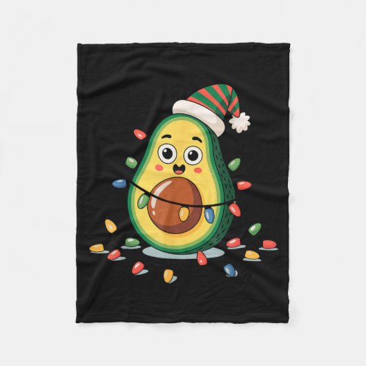 Lighting Avocado Ugly Christmas Sweater Guacamole Fleecedecke (Vorderseite)