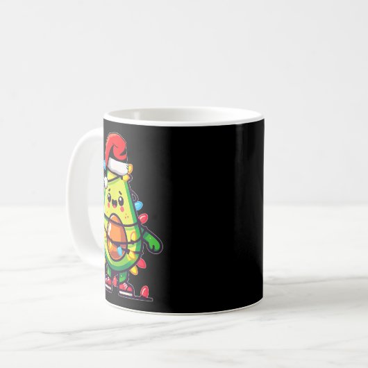 Lighting Avocado Ugly Christmas Sweater Guacamole Kaffeetasse (Vorderseite Links)
