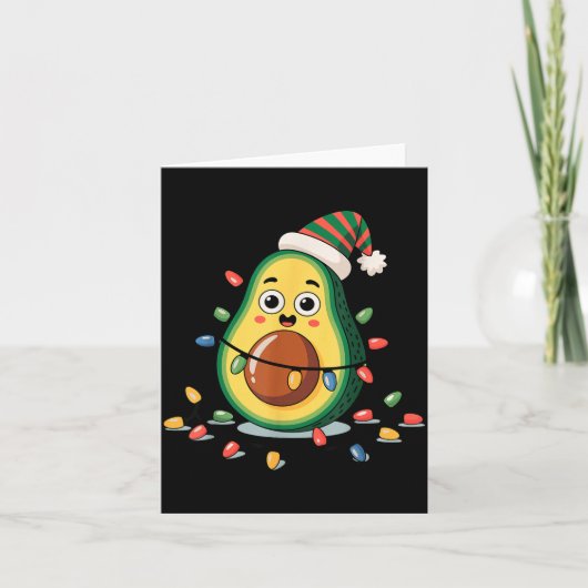 Lighting Avocado Ugly Christmas Sweater Guacamole Karte (Vorderseite)