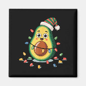 Lighting Avocado Ugly Christmas Sweater Guacamole Magnet (Vorne)