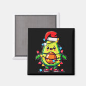 Lighting Avocado Ugly Christmas Sweater Guacamole Magnet (Vorderseite/Rückseite)