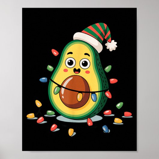 Lighting Avocado Ugly Christmas Sweater Guacamole Poster (Vorne)
