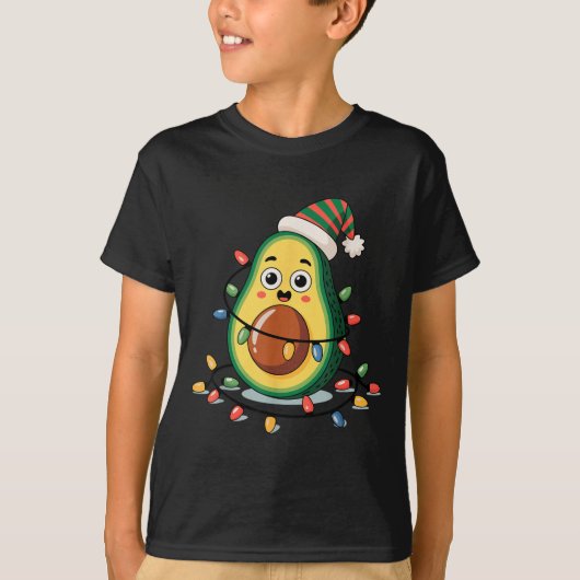 Lighting Avocado Ugly Christmas Sweater Guacamole  T-Shirt (Vorderseite)