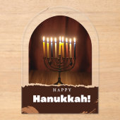 Lighting Candles Happy Hanukkah Akryllische Einlad Acryleinladungen (Vorderseite)