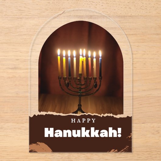Lighting Candles Happy Hanukkah Akryllische Einlad Acryleinladungen (Vorderseite)