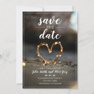 Lighting Herz Save the Date Hochzeitseinladung Feiertagskarte